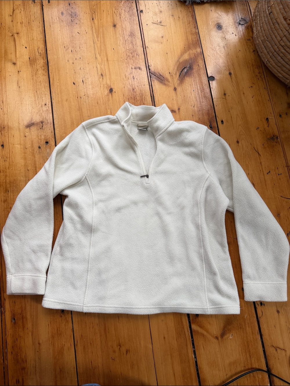 L.L Bean White Fleece Quarter Zip | Like New | Size XL